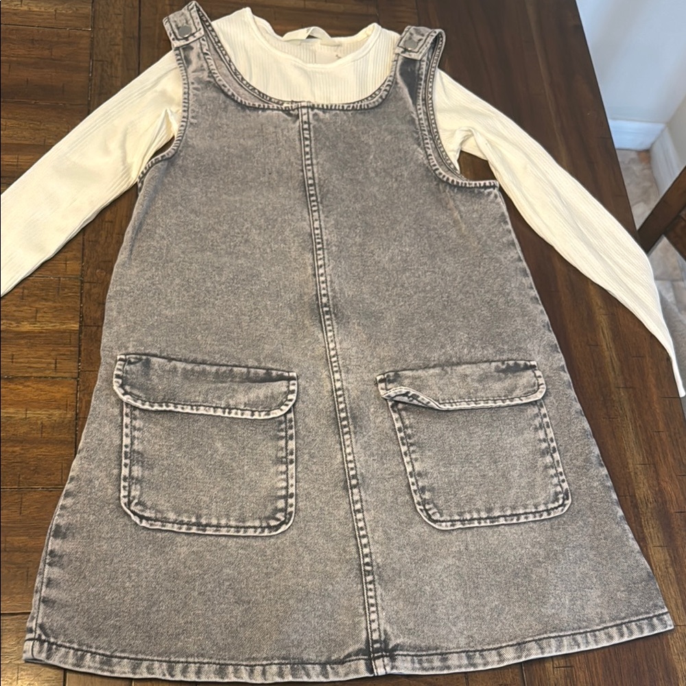 H&M Kids Gray Denim Dress with Pockets